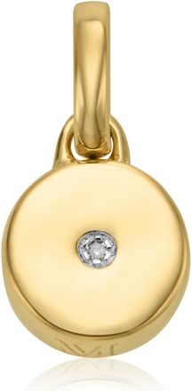 Monica Vinader Gold Linear Solo Diamond Pendant Charm Diamond