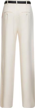 Max Mara Womens Beige Wide-Leg Cady Trousers Triacetate