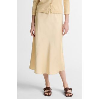 Vince Pull-On Satin Slip Skirt in Chamomile at Nordstrom, Size Xx-Small