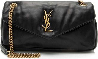 Saint Laurent Black Lambskin Monogram Calypso Small Shoulder Bag (Authentic Pre-Loved)