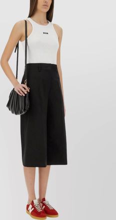 Msgm logo racerback ribbed slim fit tops