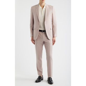 BOSS Houston Slim Fit Wool Suit in Light/Pastel Pink at Nordstrom, Size 48 Regular