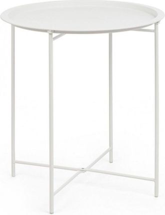 Konte Design Lote de 6 mesas de centro redondas de acero blanco