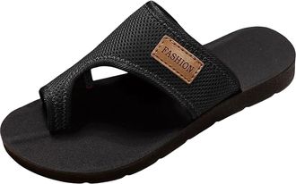 Generic Womens Casual Flat Sandals Toe Ring Open Toe Sandals Comfortable Sandal For Women Dressy With Arch Support Breathable Summer Slippers (5.5)