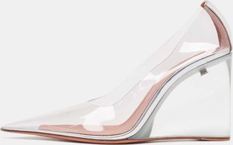 Amina Muaddi Transparent Pvc Ane Wedge Pumps