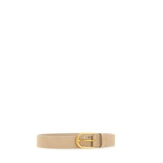 Gianni Chiarini Belts, male, Beige, Size: ONE SIZE Round Buckle Suede Belt