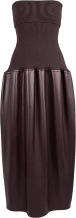 Tod's knitted leather midi dress - Brown