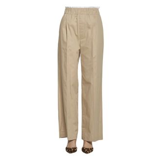 JEJIA Straight Trousers, female, Beige, 2XS, Beige Cotton Trousers