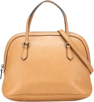 Gucci Pre-owned Handbags, female, Beige, Size: ONE SIZE Pre-owned Leather 2way Bag