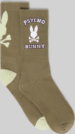 Psycho Bunny Mens 2Pk Bunny Sport Sock 390 DUSKY GREEN / O/S