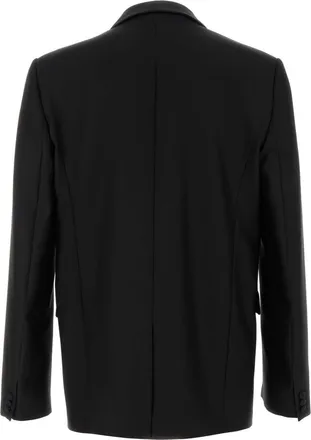 Loewe Mens Wool-Silk Blend Blazer Black Blazers