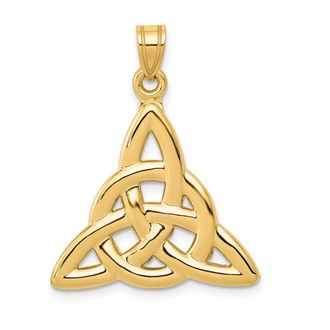 Diamond2Deal 10k Yellow Gold Polished Trinity Pendant