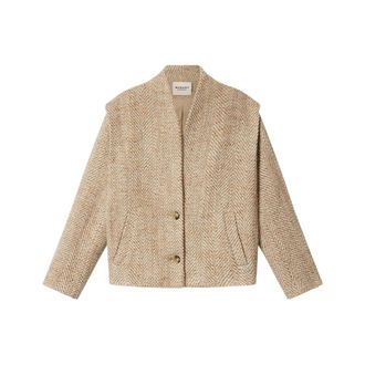Isabel Marant Jassen, Dames, Beige, S, Wol, Drogo Jacket