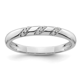 Diamond2Deal 14k White Gold Lab Grown Diamond Wedding Band Ring 0.045Ct Clarity- VS Color- G-H