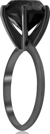 Pompeii3 5 1/2ct Black Diamond Solitaire Engagement Ring 14k Black Gold