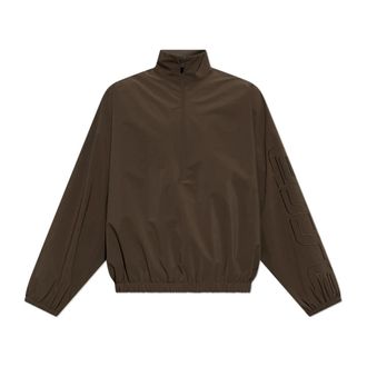 Fear of God Light Jackets, male, Brown, Size: 2XL Active Trace Half Zip Track Jacket