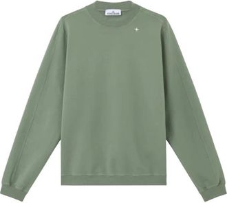 Stone Island Groene Crewneck Sweatshirt Stellina - Heren - Sweatshirts - Groen - M - Katoen - Hoodies & sweatvesten