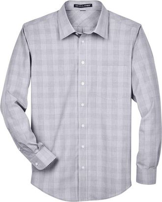 Devon & Jones Crown Collection Glen Plaid Woven Dress Shirt