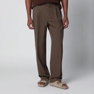 Auralee Pantaloni a due pieghe in gabardine di lana