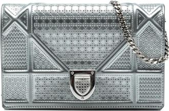 Dior 2017 Baby Patent Microcannage Diorama crossbody bag - Silver