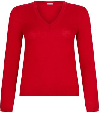 Malo V-Neck Trui - Dames - V-hals truien - Rood - L - Kasjmier - Truien & Vesten
