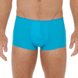 HOM Mens Shorts with Feathers Hipster Panties, Turquoise, XL