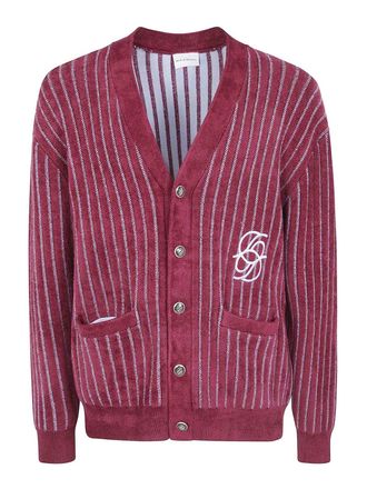Dr&ocirc;le de Monsieur Burgundy D Mirror Monogram Cardigan