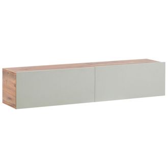 Beliani Beliani - Mueble Tv Minimalista Montado En La Pared Unidad De Almacenaje Gabinete De Melamina Tablero De Part&iacute;culas Marr&oacute;n Y Verde Claro Gladstone
