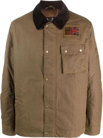 Barbour Katoenen Spreidkraag Jas Bruin/Zwart - Heren - Zomerjassen - Bruin - XL - Katoen - Jassen