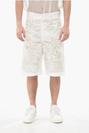 Givenchy Cotton Shorts with All-Over Embroidery size 50