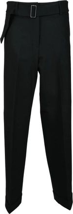 Fabiana Filippi broek - Dames - Straight fit broeken - Zwart - S - Wol - Broeken