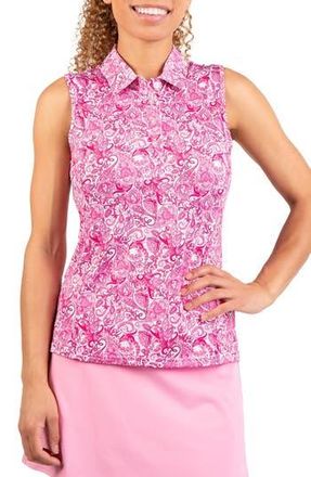 Tailorbyrd Paisley Print Polo Tank in Pink at Nordstrom Rack, Size X-Large