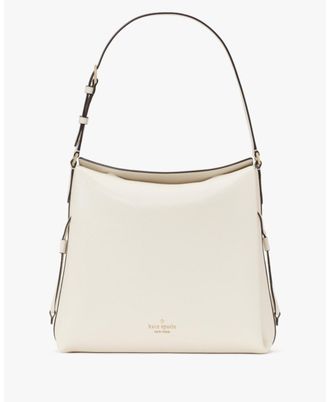 Kate Spade New York Womens Dumpling Pebbled Leather Large Shoulder Bag - White - One Size