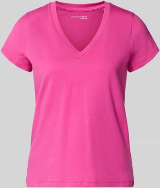 Schiesser Regular Fit T-Shirt mit V-Ausschnitt in Pink, Gr&ouml;&szlig;e 40