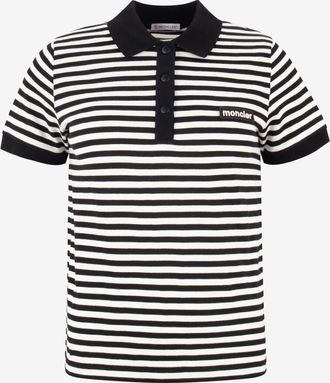 Moncler Gestreiftes Kurzarm-Jersey-Polohemd moncler