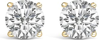 House of Brilliance 14K Gold Round Lab Grown Diamond Solitaire Stud Earrings with Screw Backs