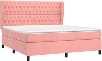 vidaXL Vidaxl - Cama Box Spring Con Colch&oacute;n Terciopelo Rosa 180x200 Cm