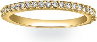 Pompeii3 1/2Ct Diamond Eternity Ring Prong Stackable Wedding Band 14k Yellow Gold