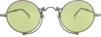 Matsuda Ronde zonnebril antiek goud groene lens - Heren - Zonnebrillen - Geel - ONE Size - Accessoires