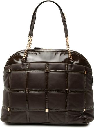 Ferragamo Pre-owned Ferragamo Quilted Calfskin and Patent Grid Dome Tote Ladies 1W7ZYWK0HIWK73BH