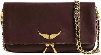 Zadig&Voltaire Grained Leather Clutch - female - Zadig & Voltaire - Cross Body Bags - Purple - ONE SIZE - Bags