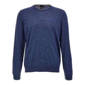 HUGO BOSS Round-neck Knitwear, male, Blue, 2XL, Stylish Knitwear for Men and Women
