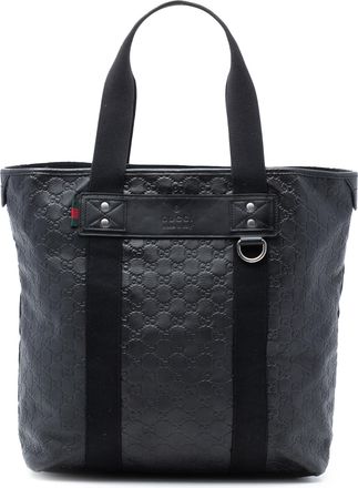 Gucci Pre-owned Womens Guccissima Web Tote - Black Leather - One Size