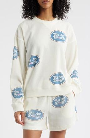 The Mayfair Group You Are Enough Crewneck Sweatshirt in Cloud at Nordstrom Rack, Size Medium/large