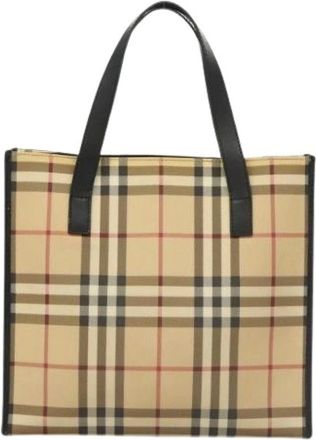 Burberry Pre-owned Tote Bags, female, Beige, Size: ONE SIZE Pre-owned Nova check tote