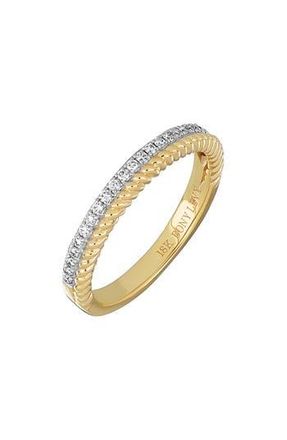 Bony Levy Diamond Two-Tone Stacking Ring in 18Ky Gold at Nordstrom Rack, Size 6.5