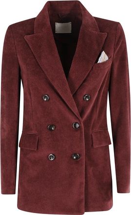 Circolo 1901 Double-Breasted Corduroy Jacket With Flap Pockets