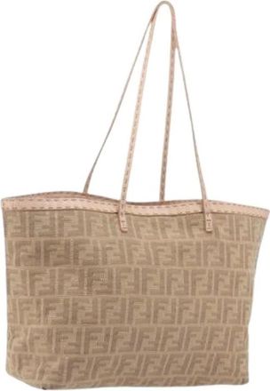 Fendi Pre-owned Vintage Tote Bag - Dames - Vintage Shopper - Beige - ONE Size - Leer - Vintage