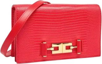 Elisabetta Franchi Schoudertas met Groumette Ketting - Dames - Schoudertassen - Rood - ONE Size - Polyester - Tassen