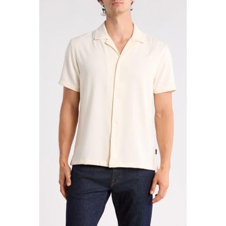Ted Baker Textured Camp Shirt in Jet Stream at Nordstrom Rack, Size 6(Xxl)